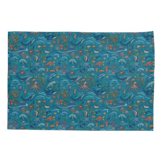 Ocean Pattern 枕カバー (裏面)