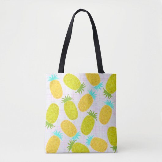 Ocean Pineapples Farmhouse Pattern Tote Bag トートバッグ (正面)