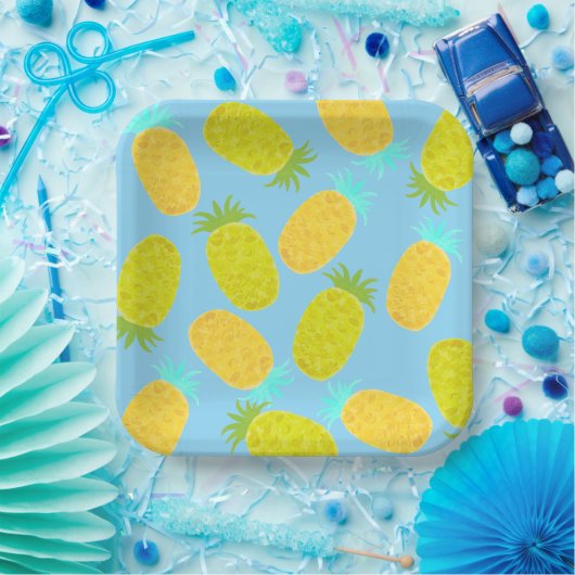 Ocean Pineapples Pattern  ペーパープレート (パーティー)