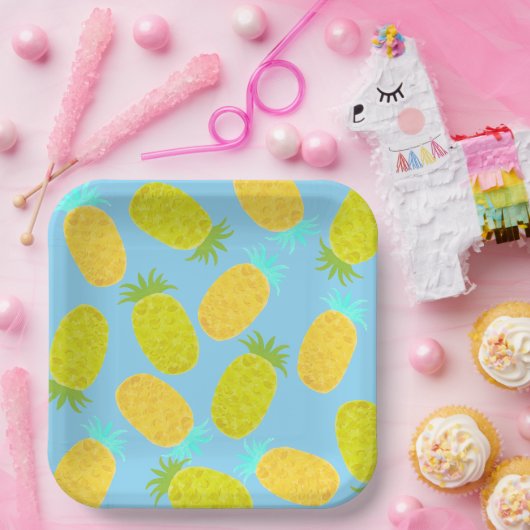 Ocean Pineapples Pattern  ペーパープレート (パーティー)