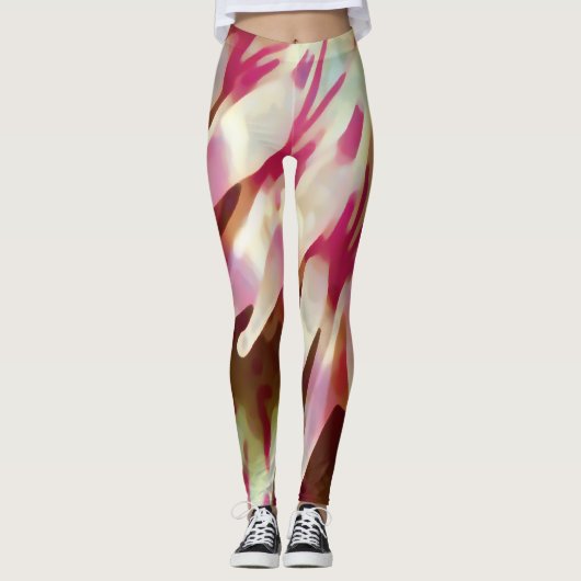 Ocean Pink Anemone Leggings レギンス (正面)