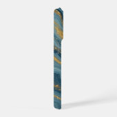 Ocean Royal Marble Glow ✨ Blue Gold Abstract iPhoneケース (右側面)