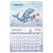 Ocean Sea Life Personalized Kids Calendar 2026 カレンダー (1月 2026)