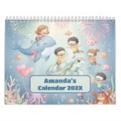 Ocean Sea Life Personalized Kids Calendar 2026 カレンダー (カバー)