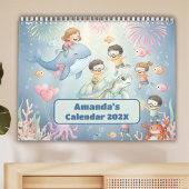 Ocean Sea Life Personalized Kids Calendar 2026 カレンダー