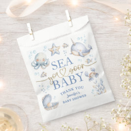 Ocean Sea You Soon Baby Shower Boy Blue  フェイバーバッグ