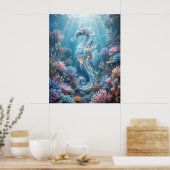 Ocean Seahorse Coral Drift ポスター (キッチン)