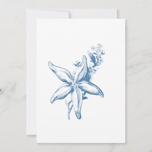 Ocean Seashell | Blue Wedding 招待状 (裏面)