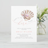 Ocean She'll Be Here Soon Girl Baby Shower 招待状 (スタンド正面)