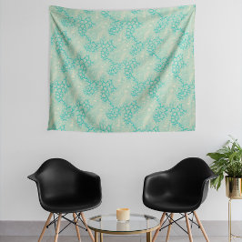 Ocean Shells Sea Waves Abstract Vintage Pattern タペストリー