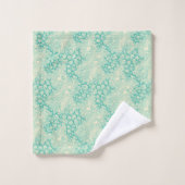 Ocean Shells Sea Waves Abstract Vintage Pattern バスタオルセット (ウォッシュタオル)