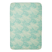 Ocean Shells Sea Waves Abstract Vintage Pattern バスマット (正面縦)