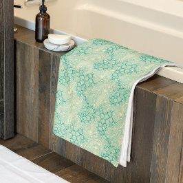 Ocean Shells Sea Waves Abstract Vintage Pattern ビーチタオル