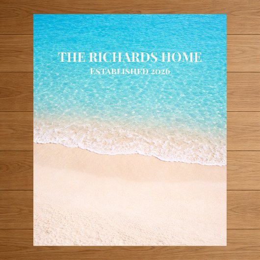 Ocean Shoreline Custom Name ポスター