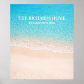 Ocean Shoreline Custom Name ポスター (正面)