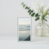 Ocean Shoreline Luxury Monogram Feminine Photo 名刺 (スタンド正面)