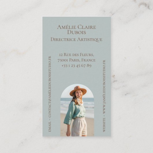 Ocean Shoreline Luxury Monogram Feminine Photo 名刺 (裏面)