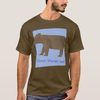 Ocean Shores Brown Origami Bear Abstract Geometric Tシャツ