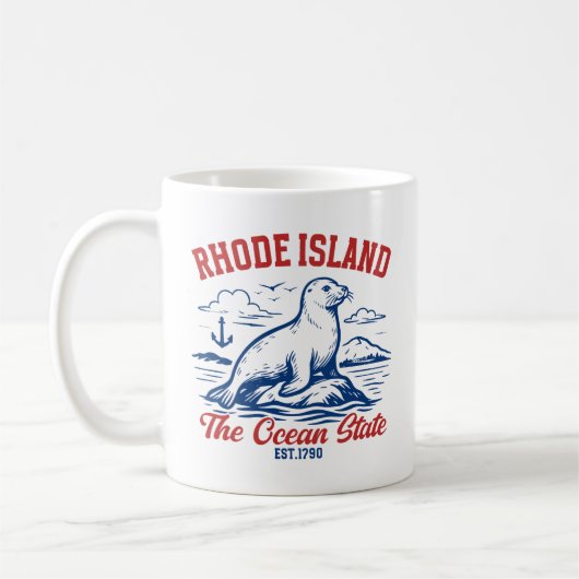 Ocean State Pride – Rhode Island  コーヒーマグカップ (左)