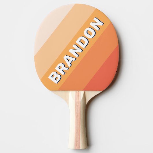 Ocean Sun Fall Bold Stripes with Name 卓球ラケット (裏面)