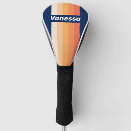 Ocean Sun Fall Pin Stripes with Name ゴルフヘッドカバー