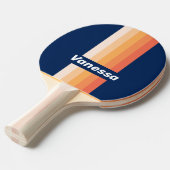 Ocean Sun Fall Pin Stripes with Name 卓球ラケット (正面アングル)