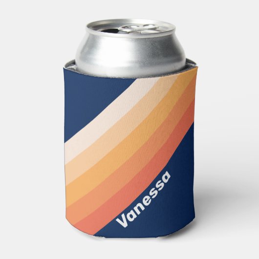 Ocean Sun Fall Stripes with Name 缶クーラー (缶正面)