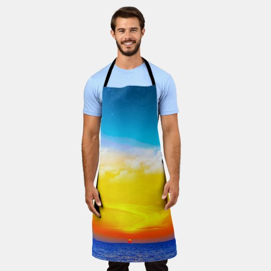 Ocean Sunrise Apron エプロン (着用した状態)