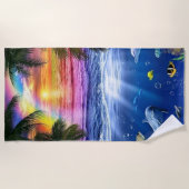 Ocean Sunrise Beach Towel ビーチタオル (正面)