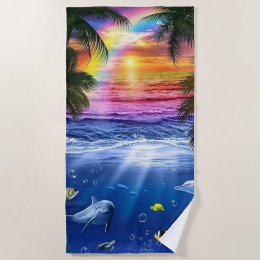 Ocean Sunrise Beach Towel ビーチタオル (正面)