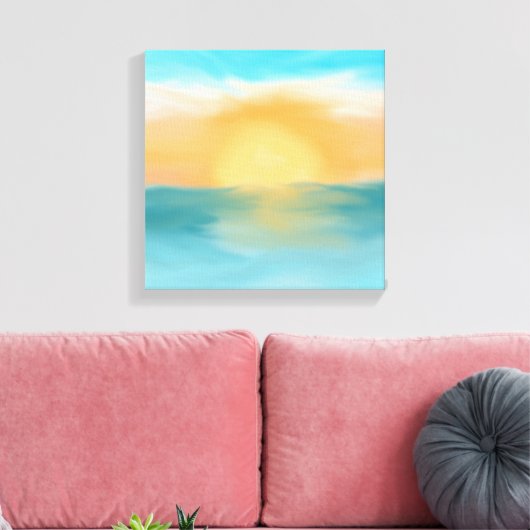 Ocean Sunset Abstract Wall Art Canvas Home Decor  キャンバスプリント (インサイチュ (リビング))
