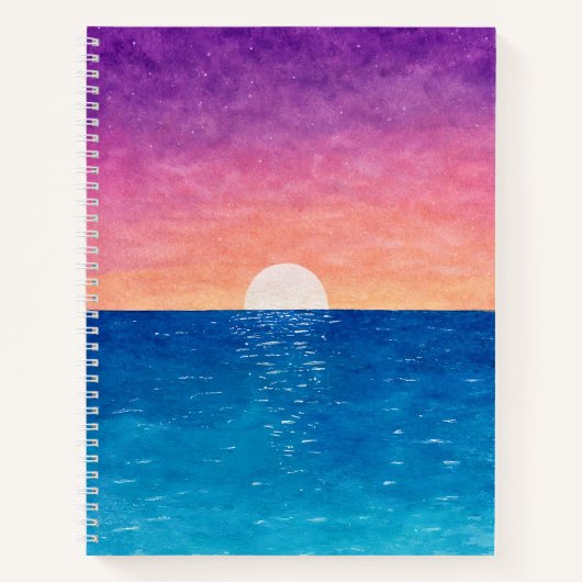 Ocean Sunset Design Notebook ノートブック (正面)