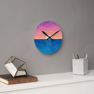 Ocean Sunset Design Wall Clock ラウンド壁時計