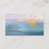 Ocean Sunset Watercolor Landscape Mental Health 名刺 (正面)