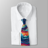 Ocean Sunset Waves Neck Tie ネクタイ (タイ)