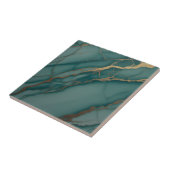 Ocean Teal Marble with Metallic Gold Veins タイル (側面)