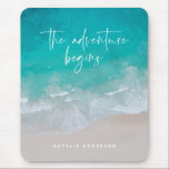Ocean the adventure begins modern colorful マウスパッド<br><div class="desc">Girly Ocean the adventure begins modern colorful uplifting and inspiring typography and photography design.</div>