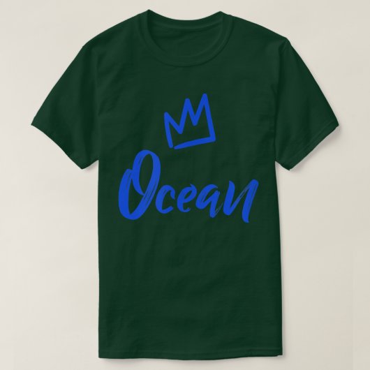 Ocean the King Blue Crown & Name for Men Called O Tシャツ (デザイン正面)