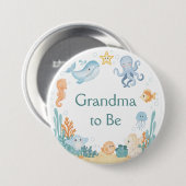 Ocean Theme Baby Shower Button 缶バッジ (正面&裏面)
