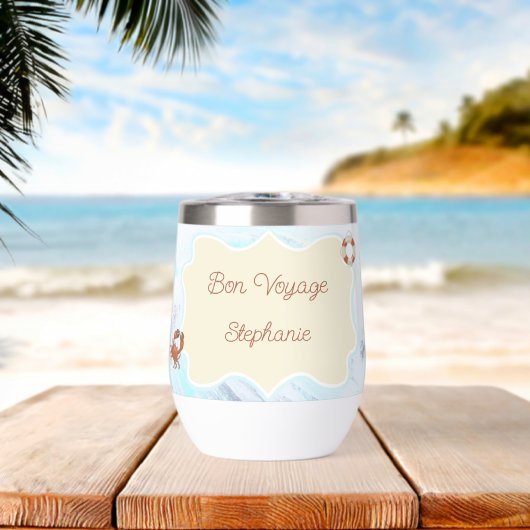 Ocean Theme Bon Voyage Personalized with Name (ビーチ (回転後))