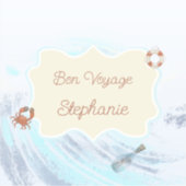Ocean Theme Bon Voyage Personalized with Name シール (正面)