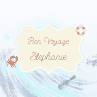 Ocean Theme Bon Voyage Personalized with Name シール
