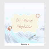 Ocean Theme Bon Voyage Personalized with Name シール (シート)