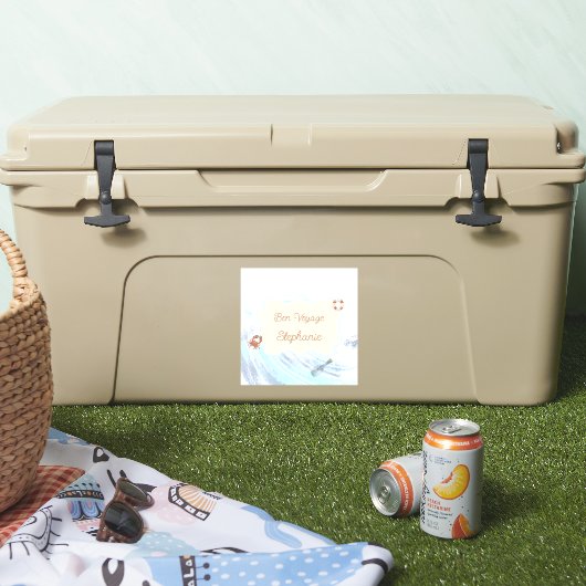 Ocean Theme Bon Voyage Personalized with Name シール (クーラー)