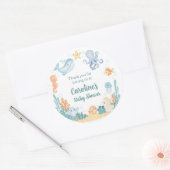 Ocean Theme Stickers for Baby Shower ラウンドシール (封筒)