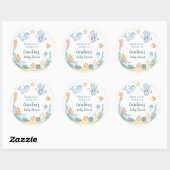 Ocean Theme Stickers for Baby Shower ラウンドシール (シート)