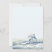 Ocean Theme Watercolor Dolphin Baby Shower 招待状 (裏面)