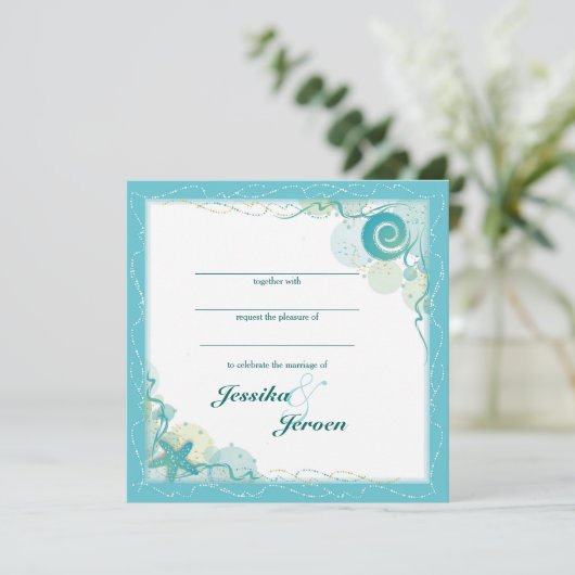 Ocean Theme Wedding invitation 招待状 (スタンド正面)