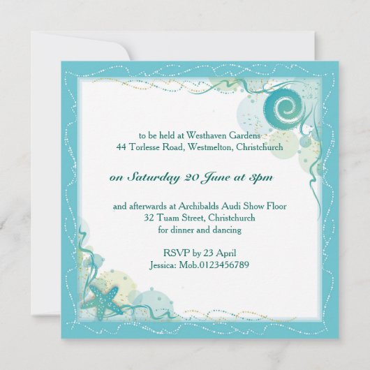 Ocean Theme Wedding invitation 招待状 (裏面)