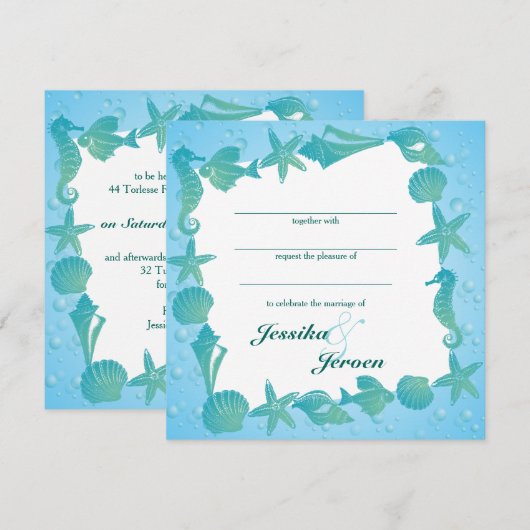 Ocean Theme Wedding invitation 招待状 (正面/裏面)